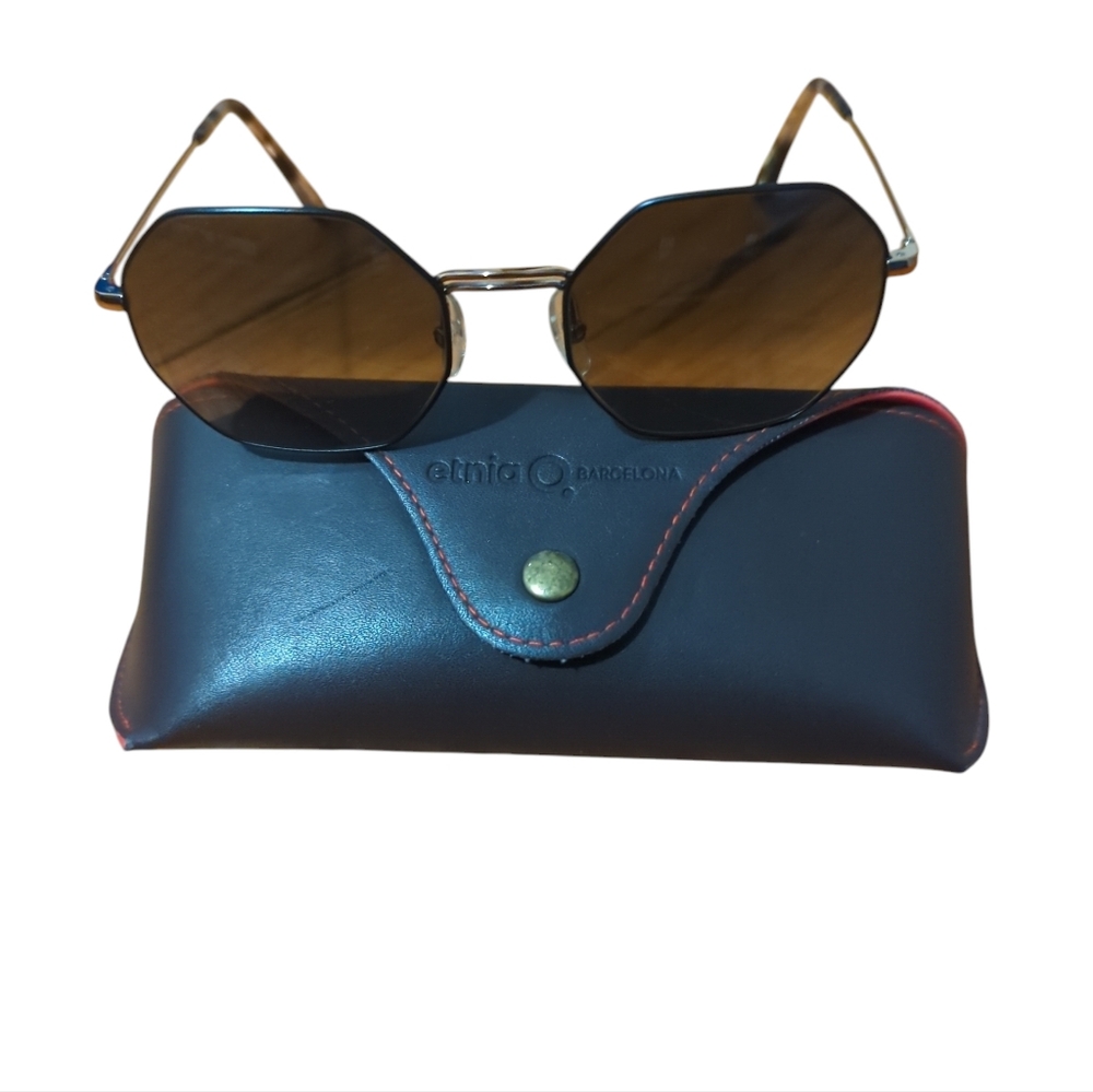 Etnia Barcelona Hexagonal Sunglasses with Case